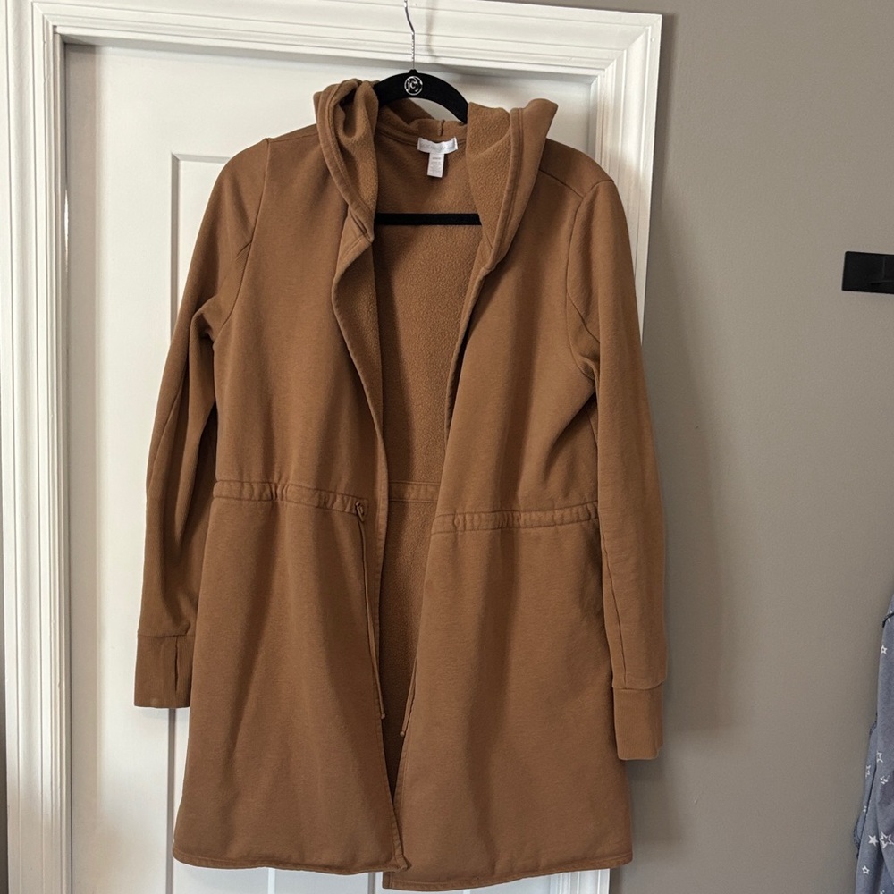 Beyond yoga women’s On The Go hooded open front jacket Size M